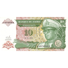 P49 Zaire - 10 N. Makuta Year 1993